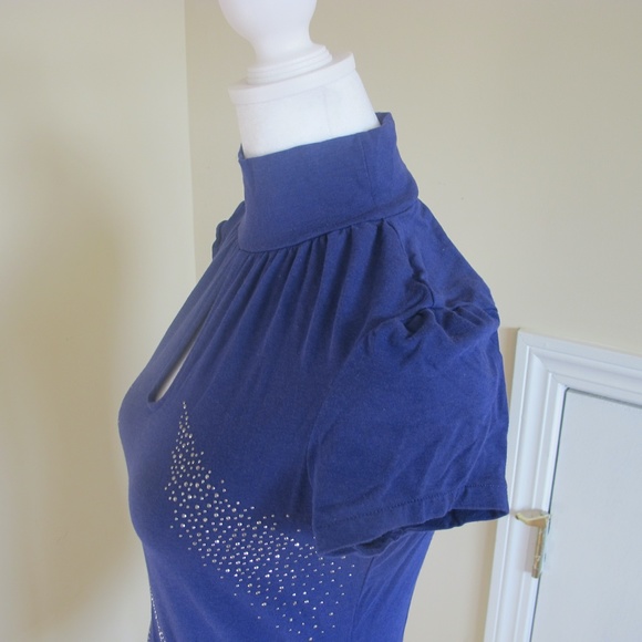 Women's Express Purple Short Sleeve Date night top shirt Size M  GUC - Picture 2 of 4